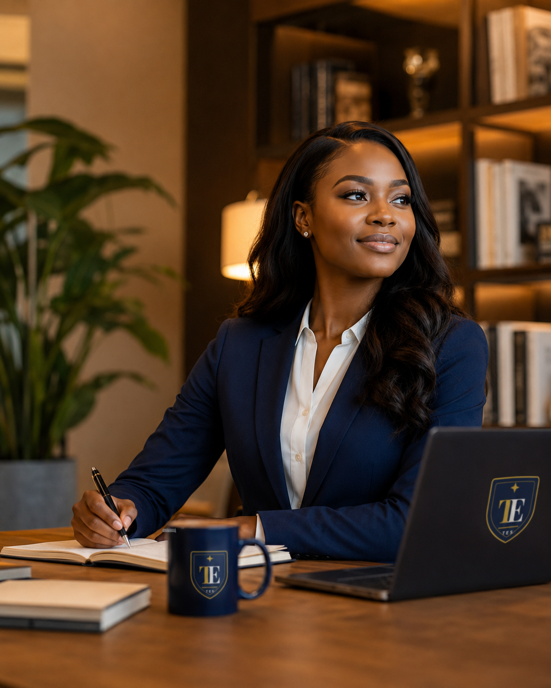 Femme professionnelle travaillant à son bureau